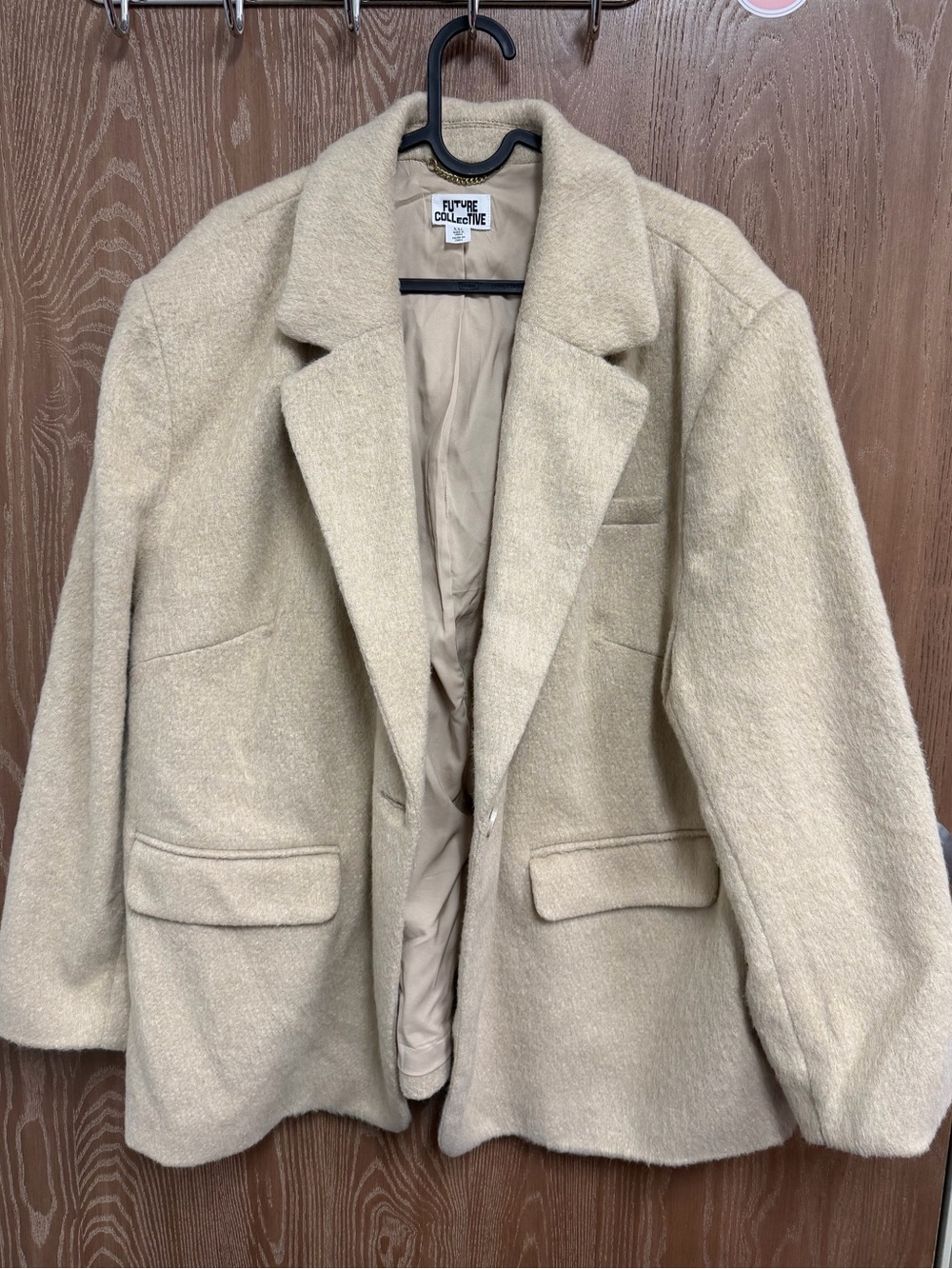 Target Cream Wool-Blend Blazer Jacket
